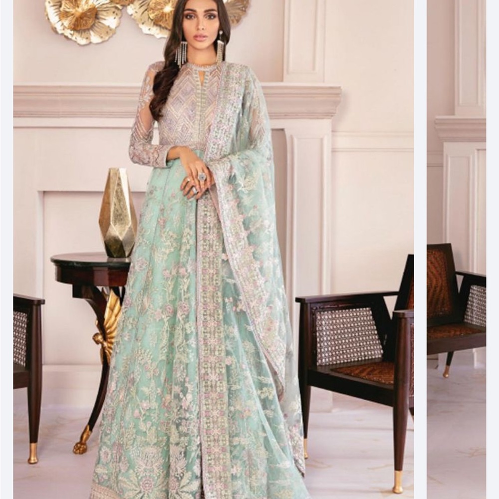 Green and Purple Embellished Long Sleeve Dress for Weddings